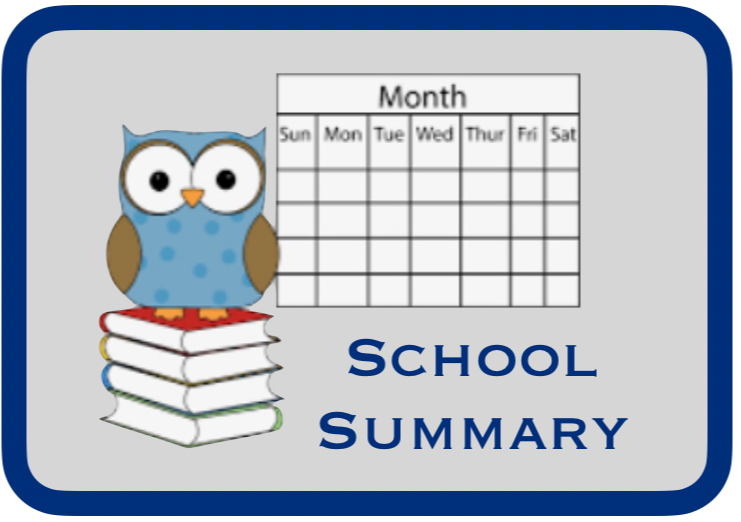 School Summary Calendar 2