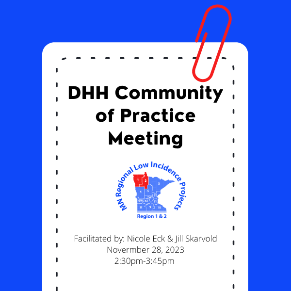 DHH Community of Practice Meeting November 28, 2023