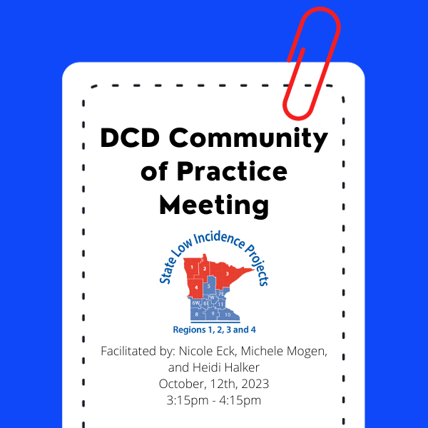 DcD Community of Practice meeting 10/12/23