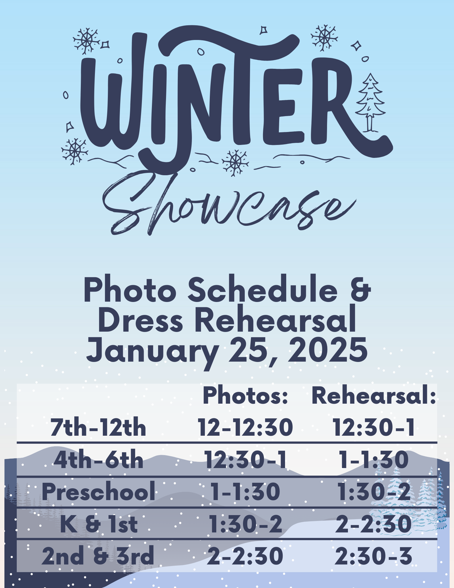 Photo Schedule