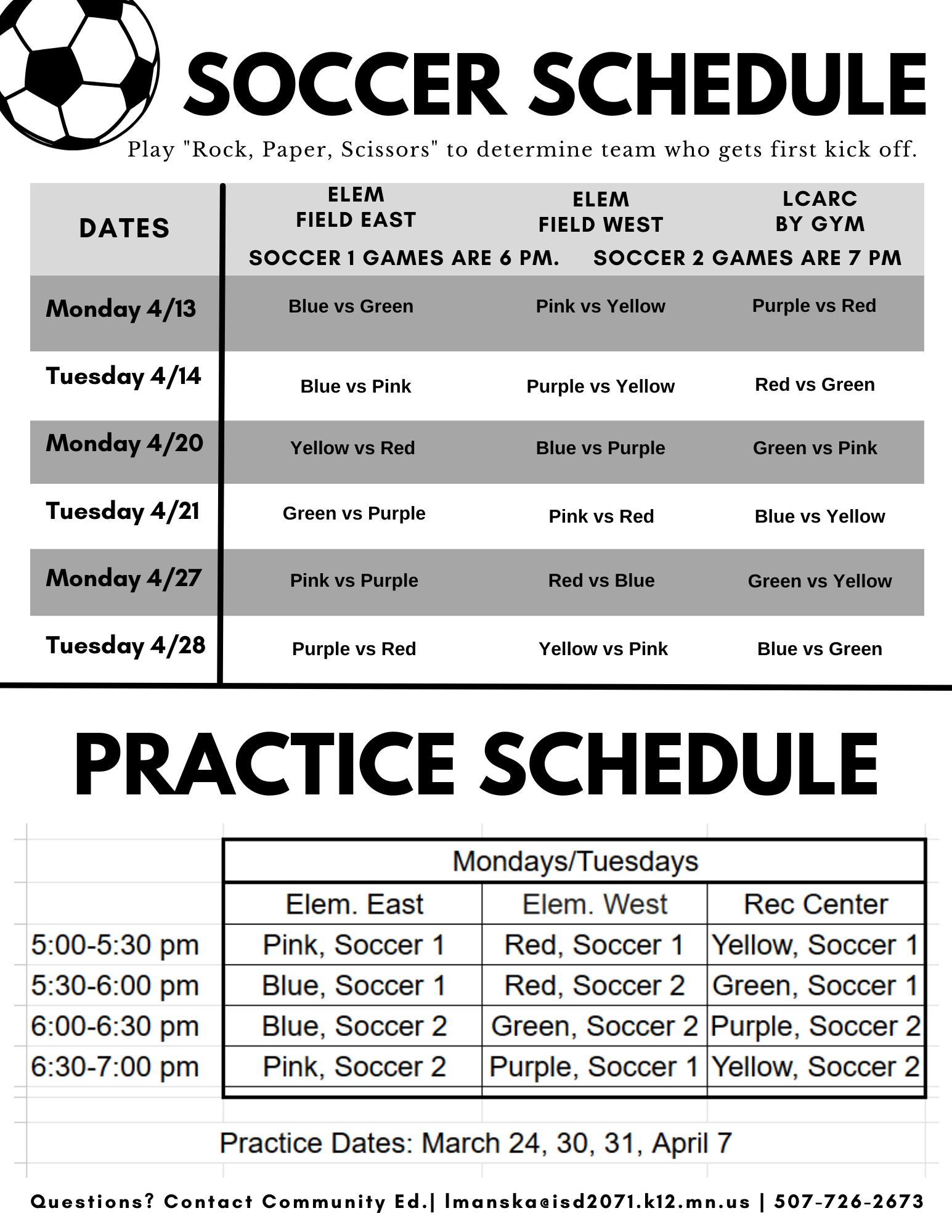 Soccer Schedule