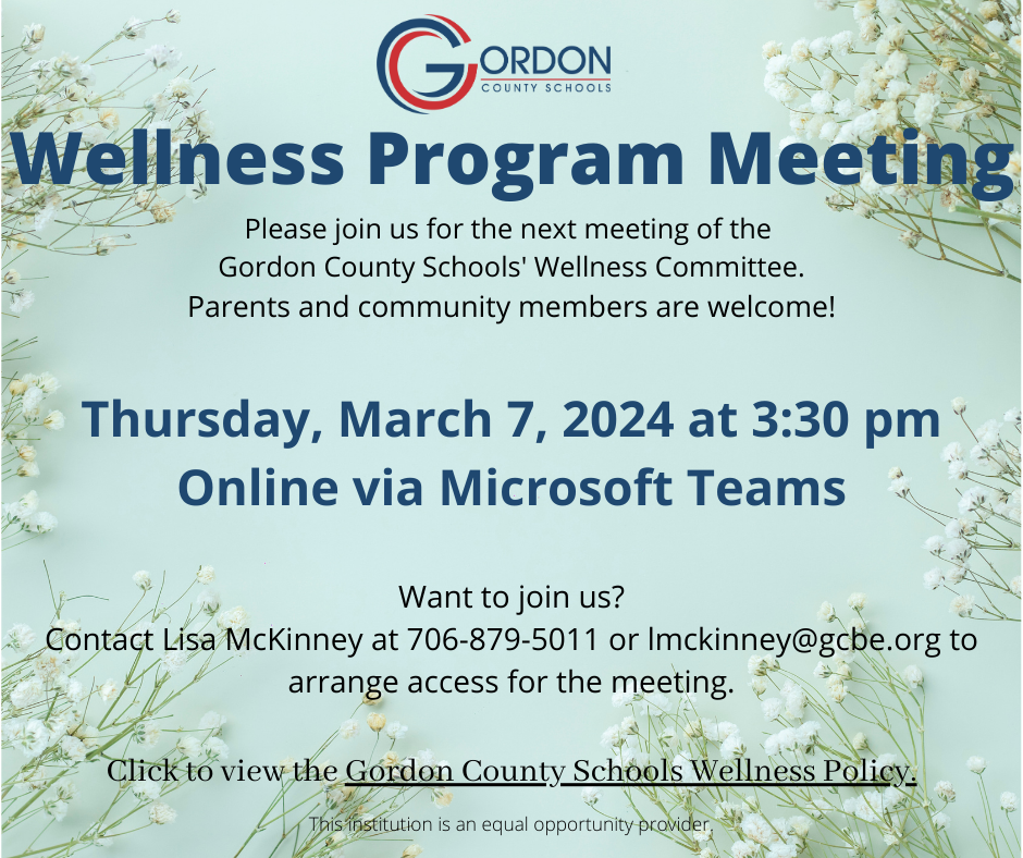 notice of a wellness committee meeting