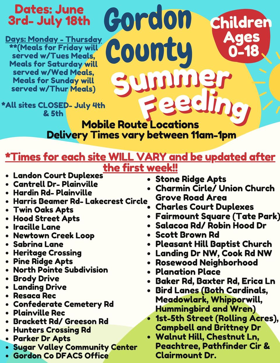 Flyer about Summer Feeding 24