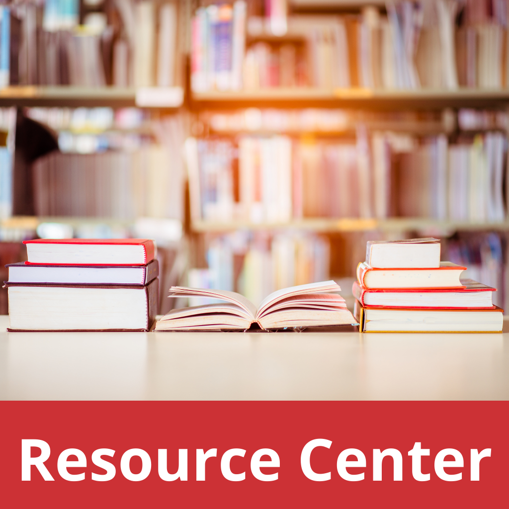 Resource Center: Picture of books in a library