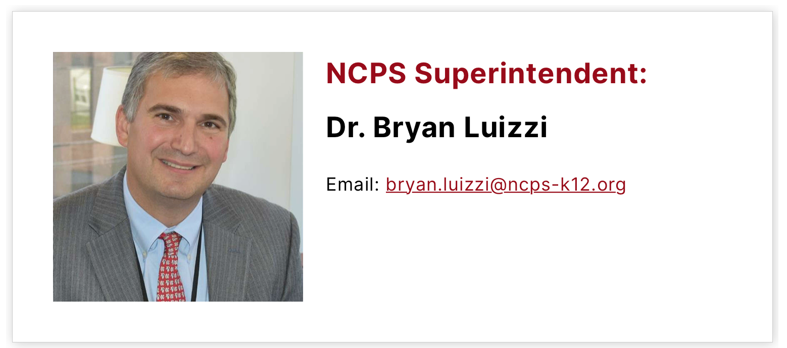 NCPS Superintendent Dr. Bryan Luizzi
