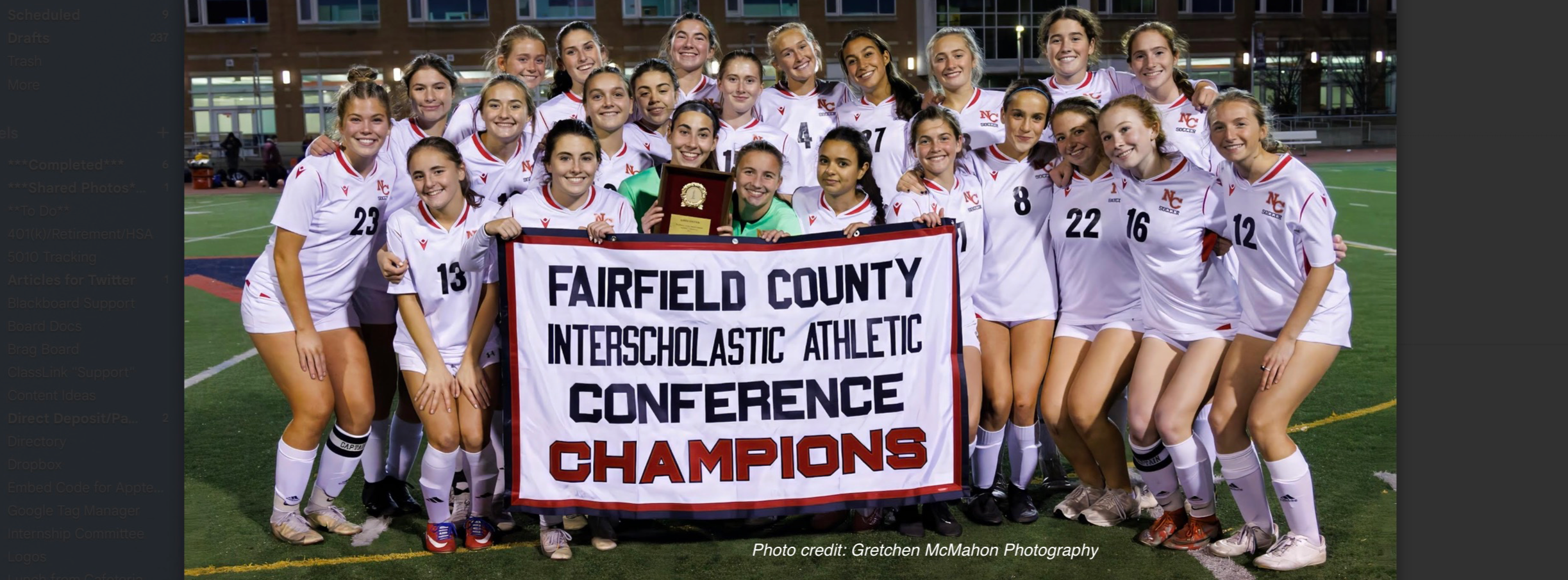 girls soccer FCIAC champions 2024