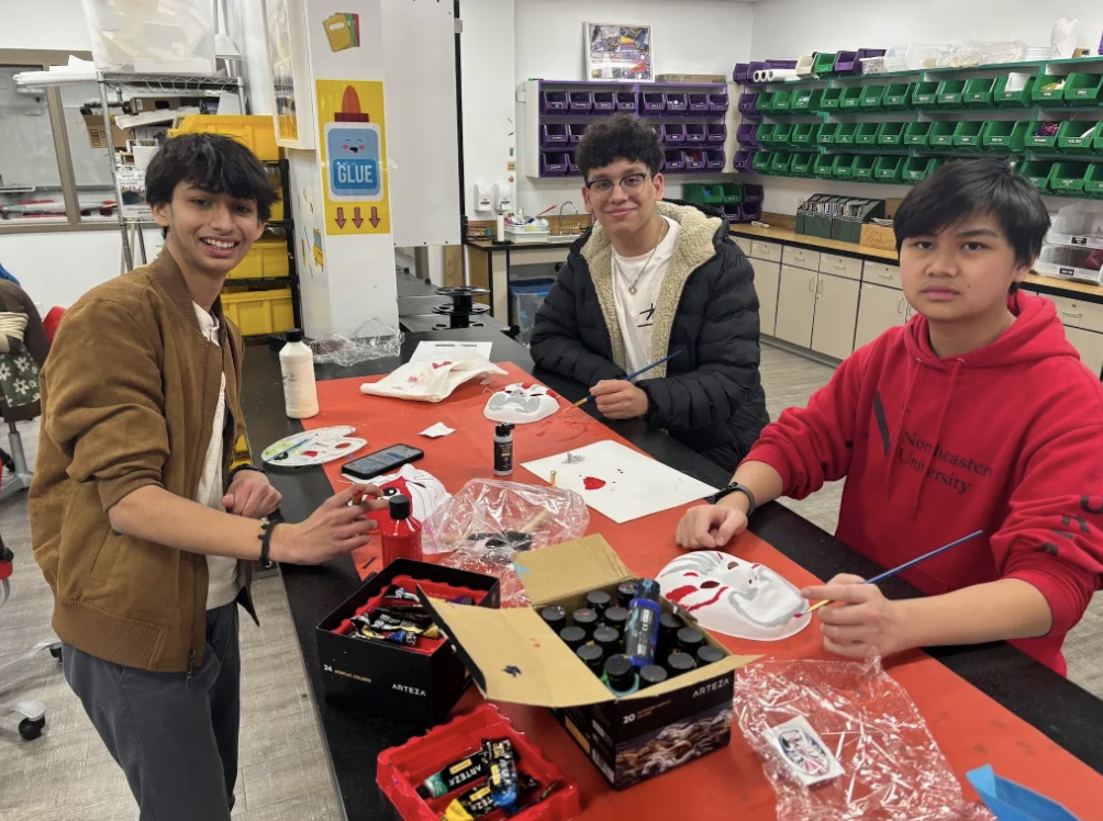Mandarin students working on project