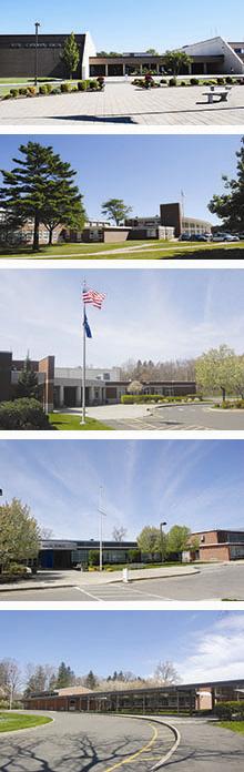 All school buildings collage