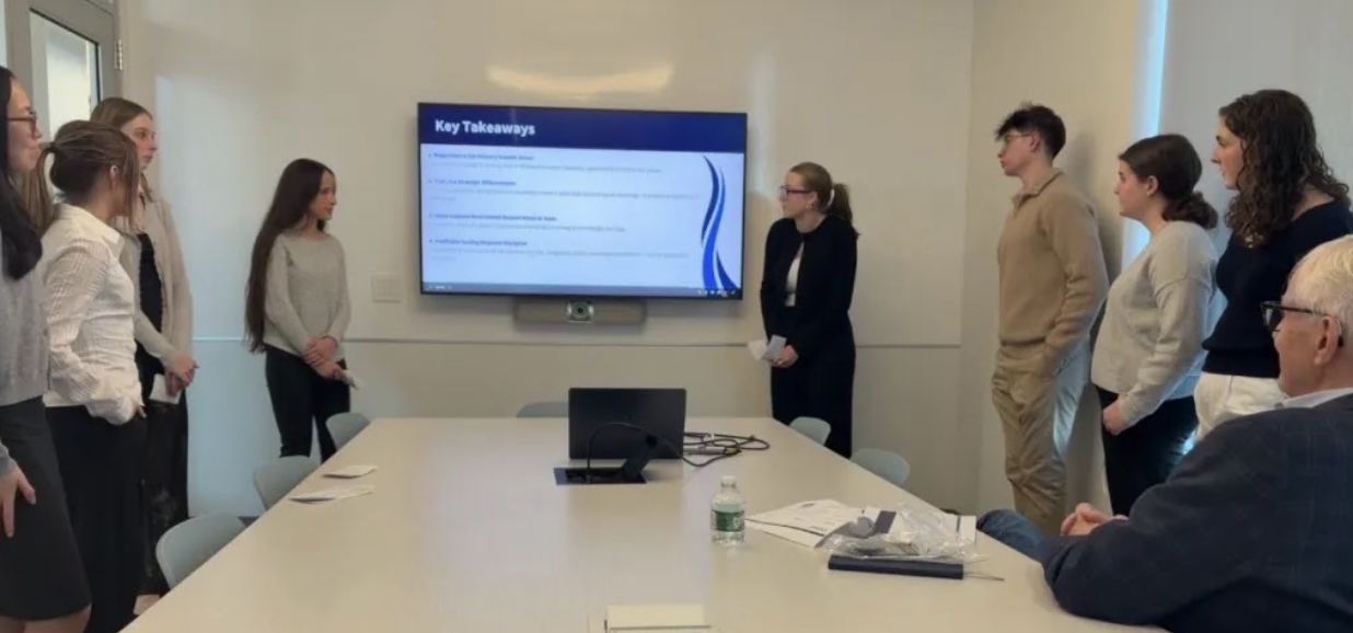 Club members doing a presentation