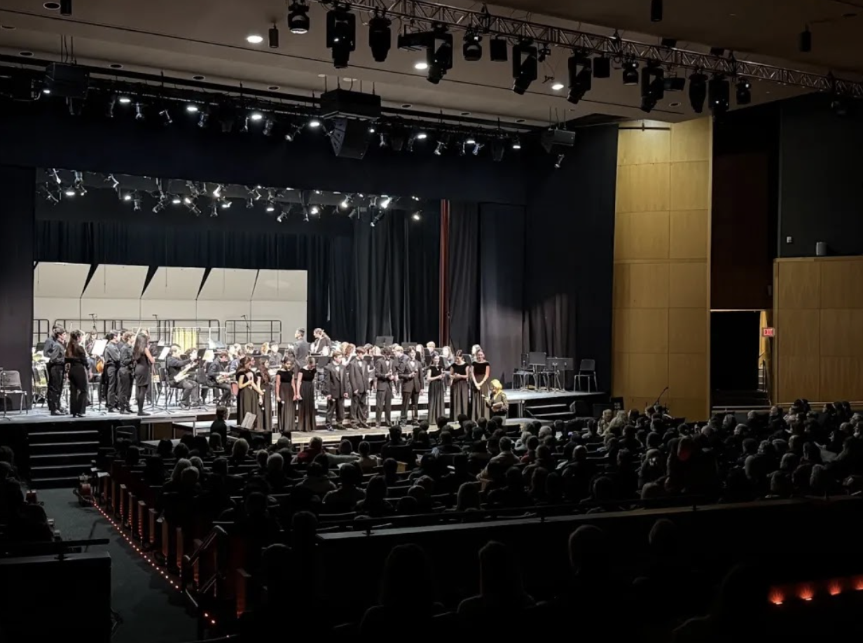 band, orchestra, choir performing