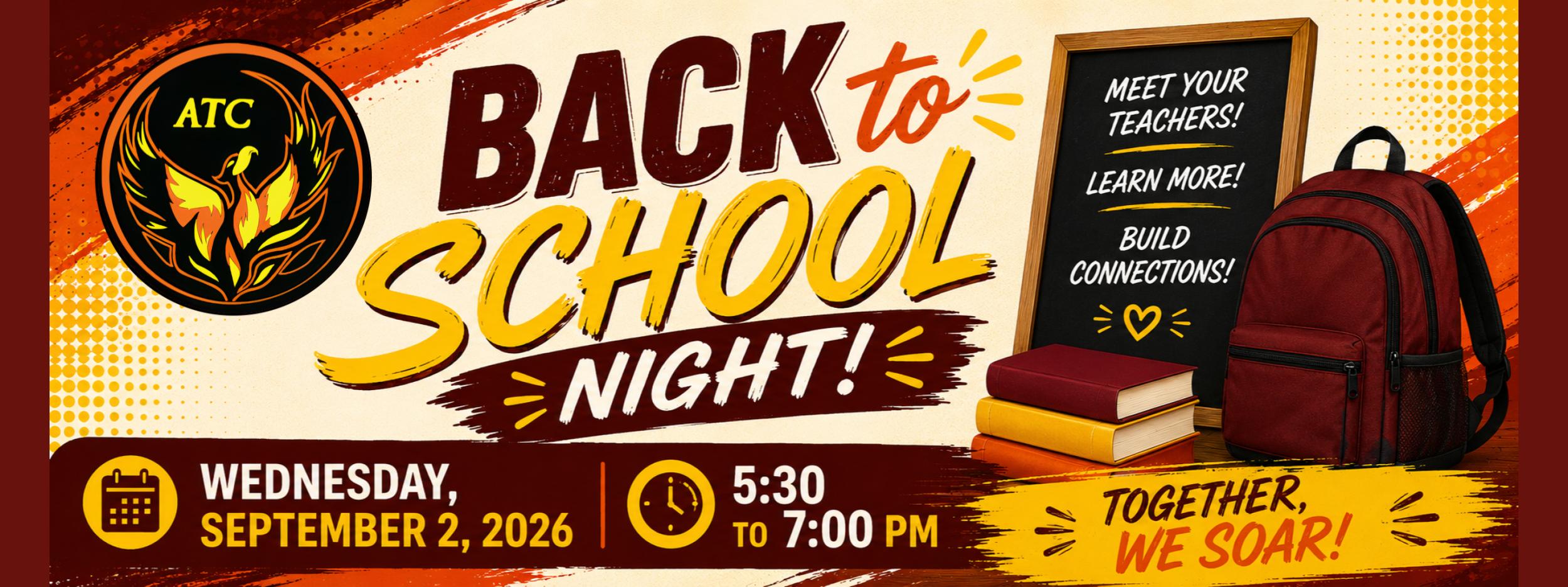 Back to School Night - 9/2/26 at 5:30