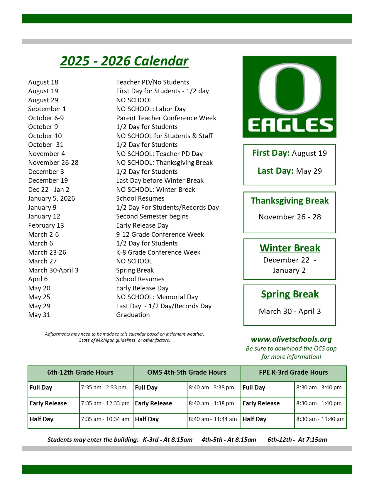 25-26 school calendar
