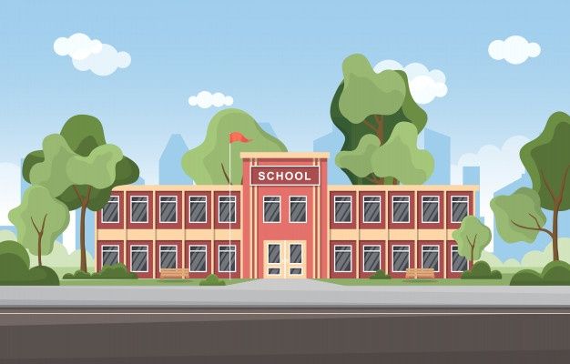 Cartoon school building