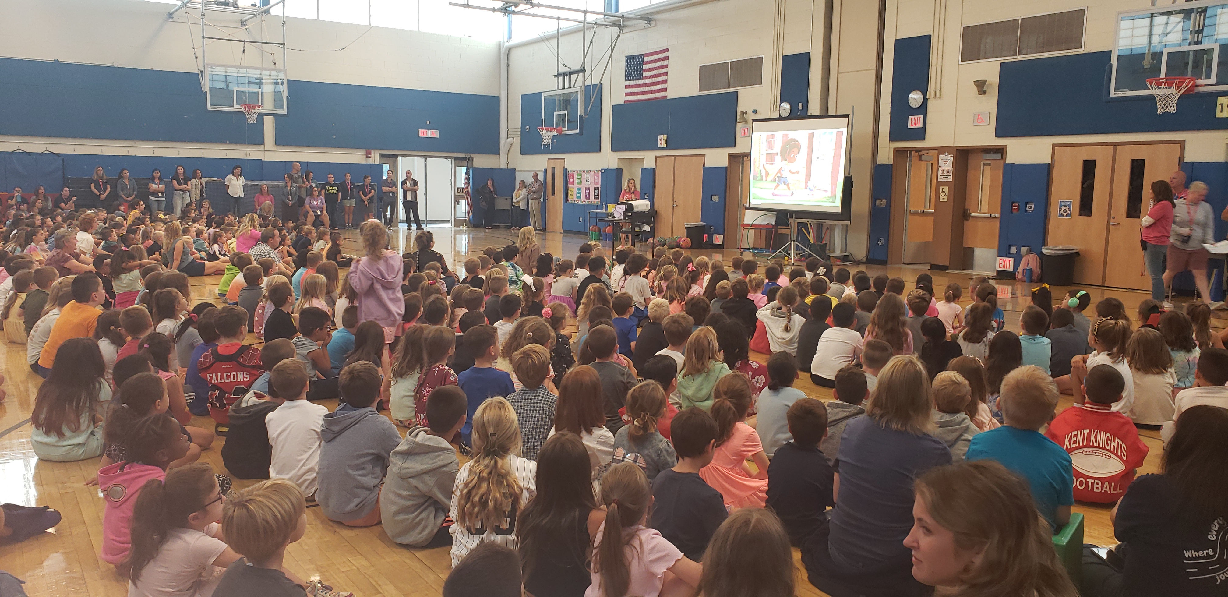 a group of students at a school assembly