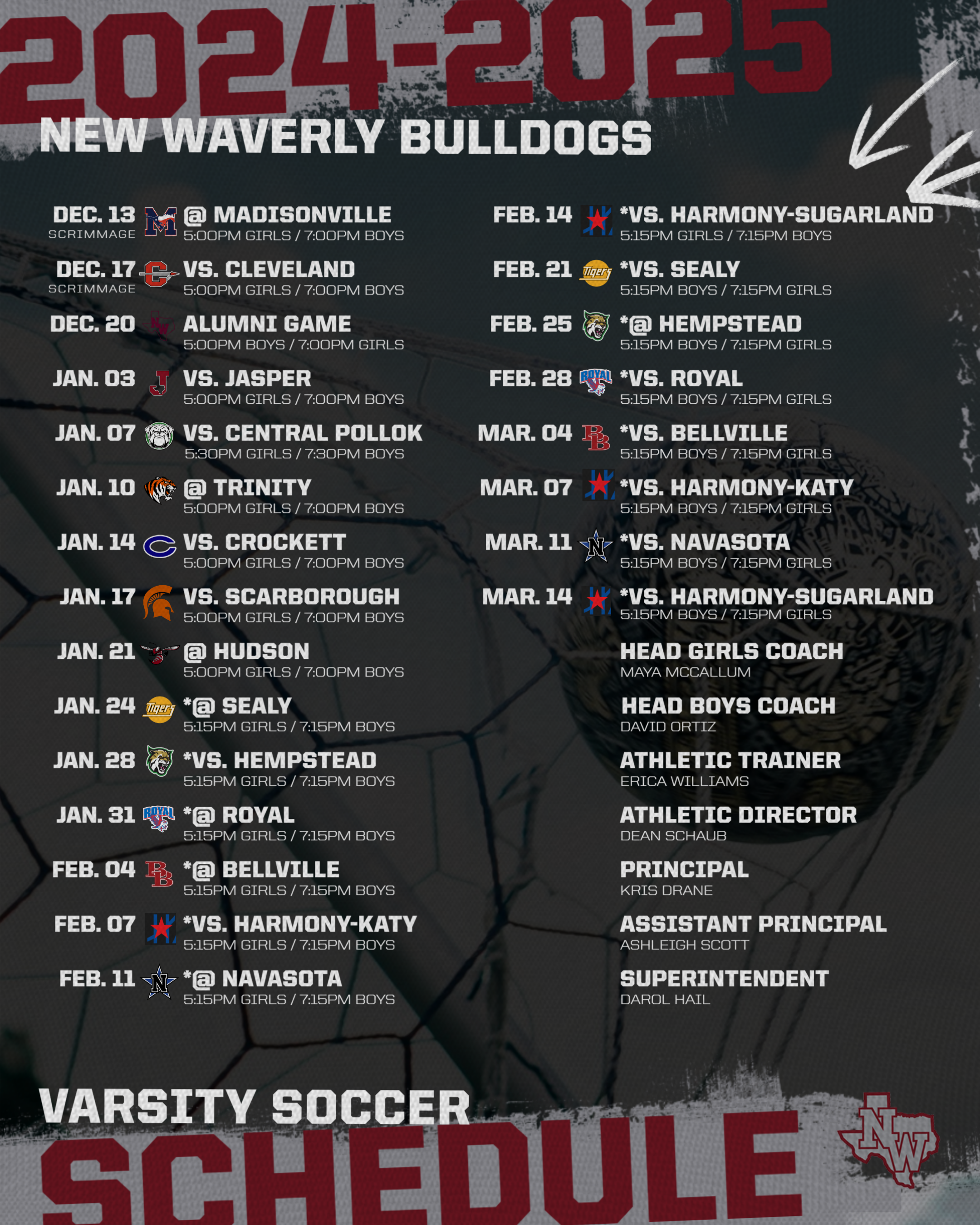 2024-2025 Soccer Schedule