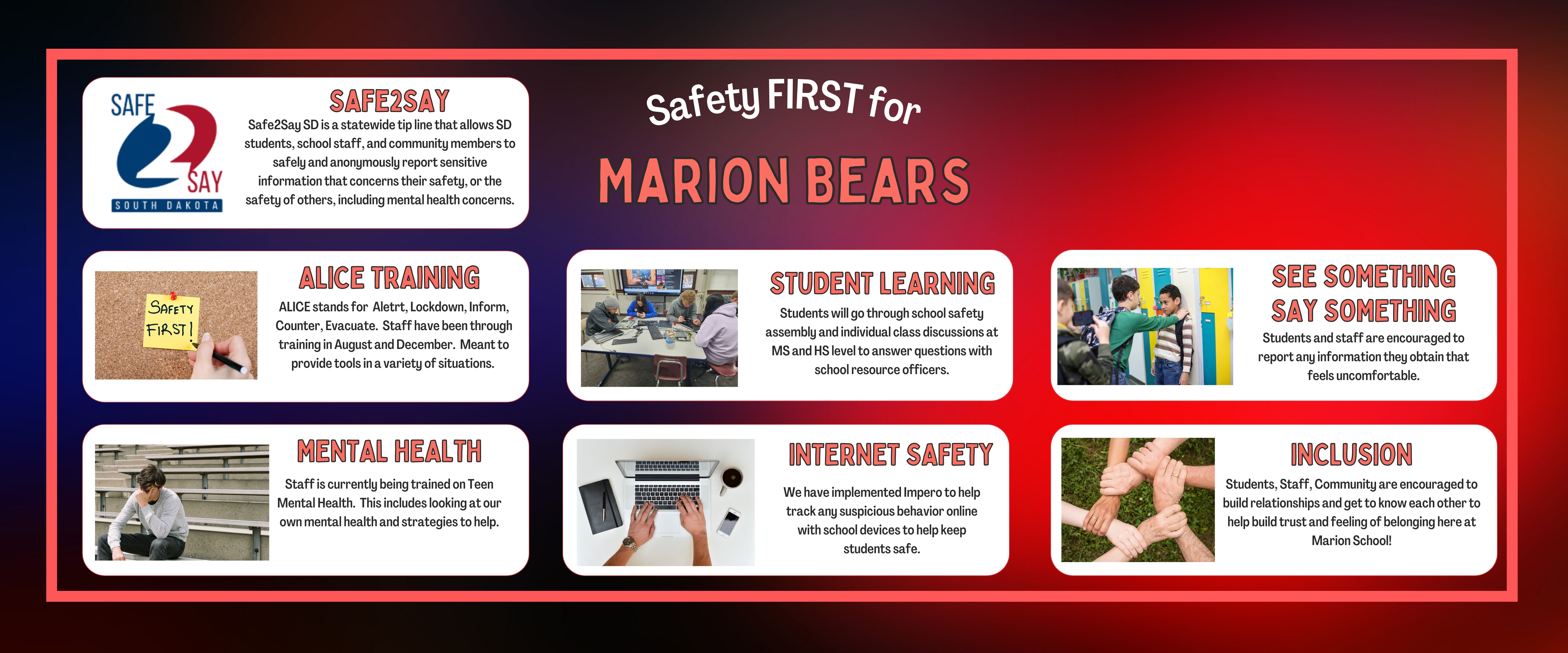 Marion Safety First Poster