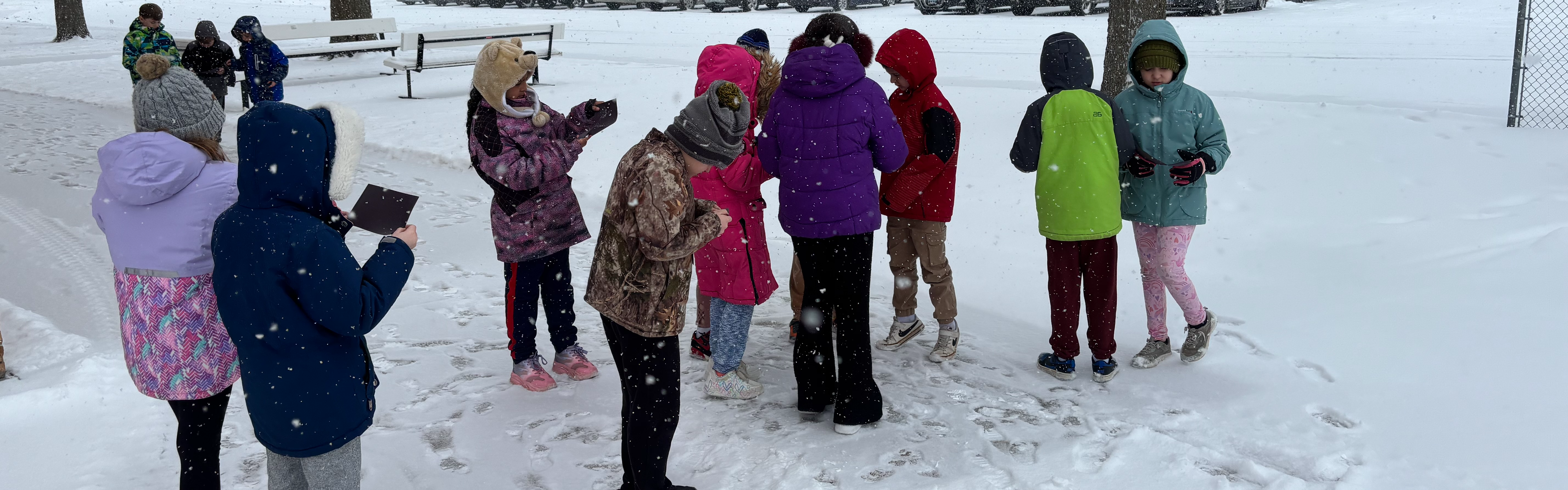 Students having class outside