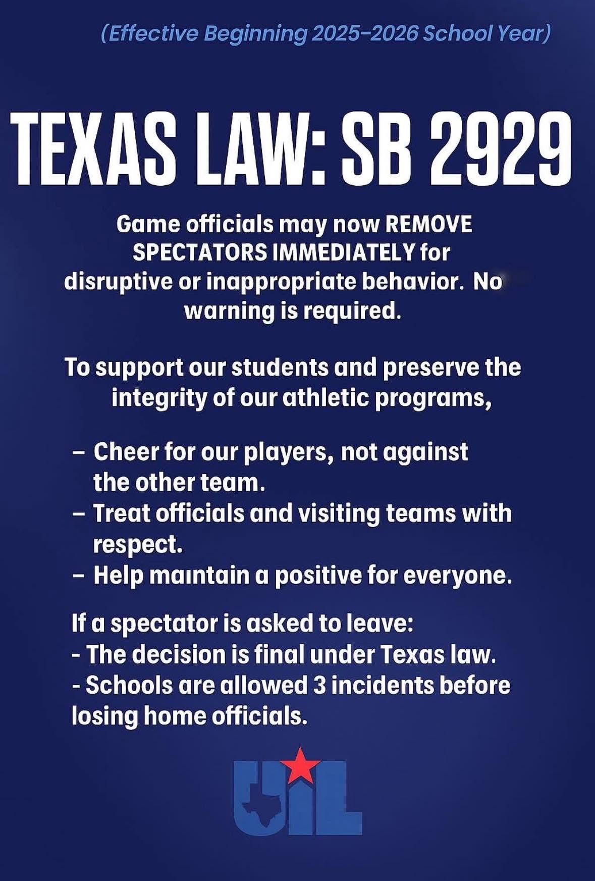 UIL Texas Law SB 2929
