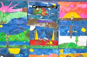 photo of paintings that says community
