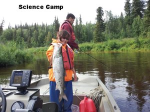 photo of students fishing on a boat