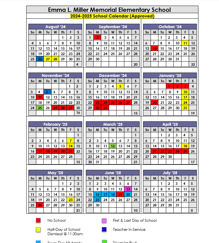 2024-2025 calendar