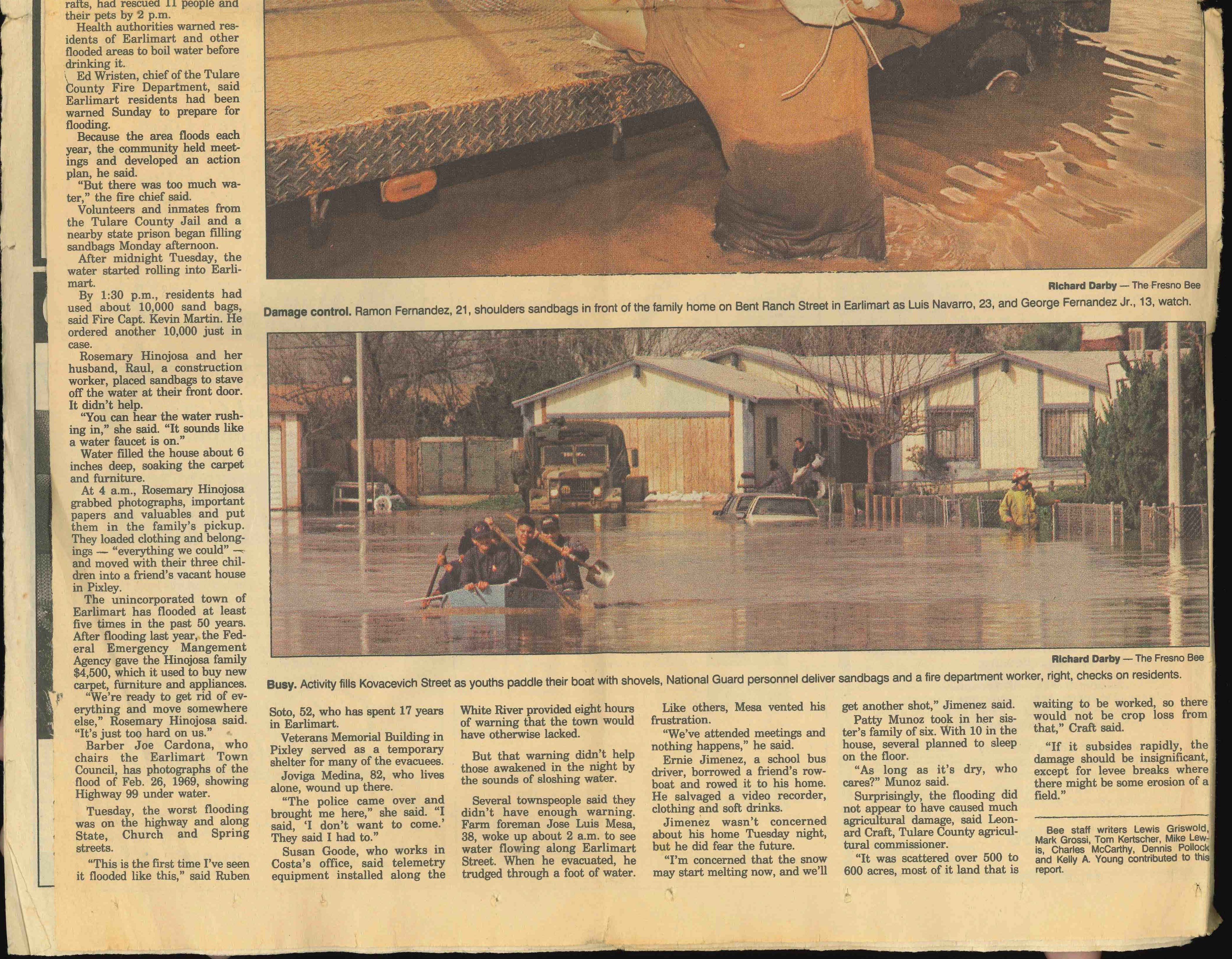 Bottom Half of Newspaper Flood Story