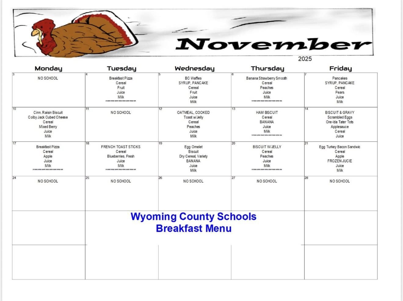 november breakfast menu
