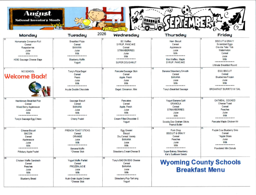 august-september breakfast menu