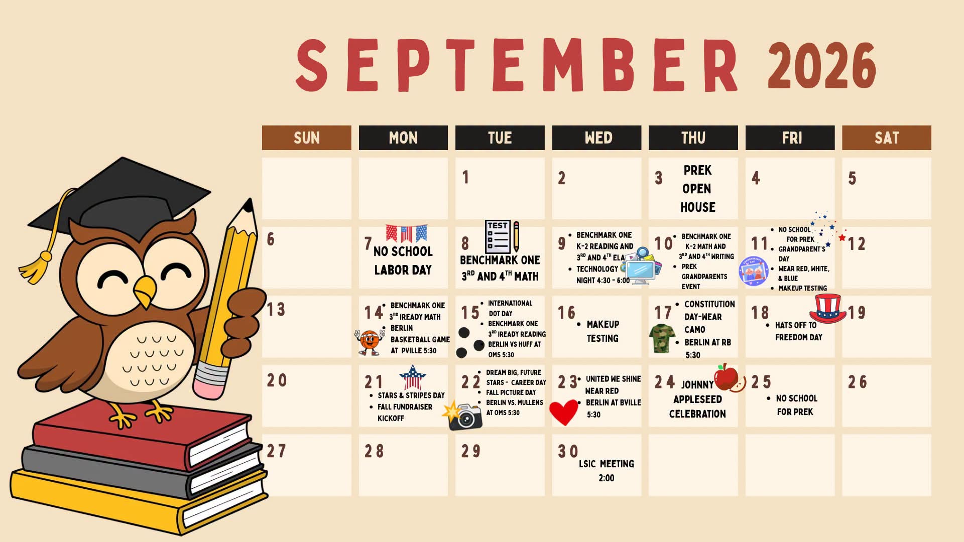 September Calender of Events
