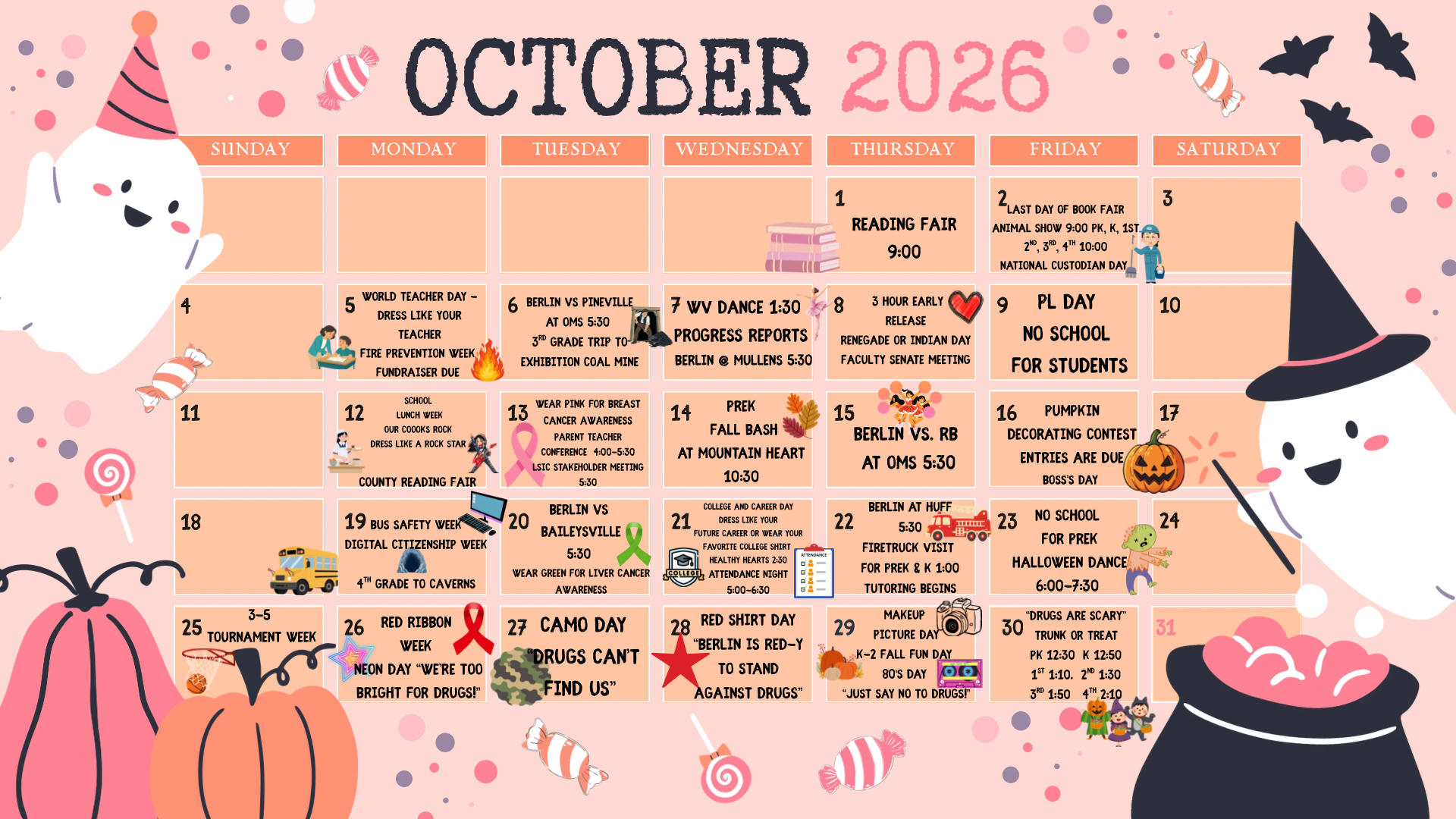 October Activity Calender