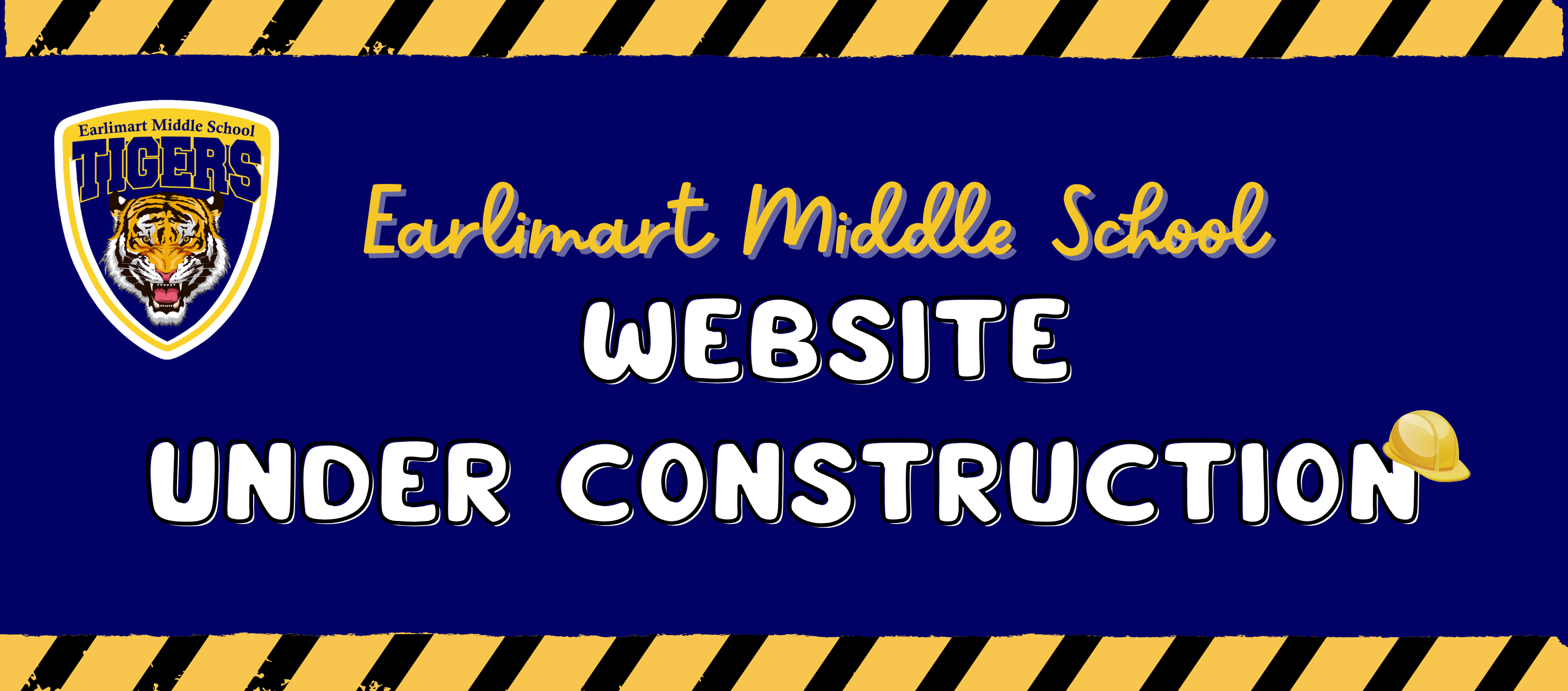 Blue slide with construction theme announcing our website is under construction.