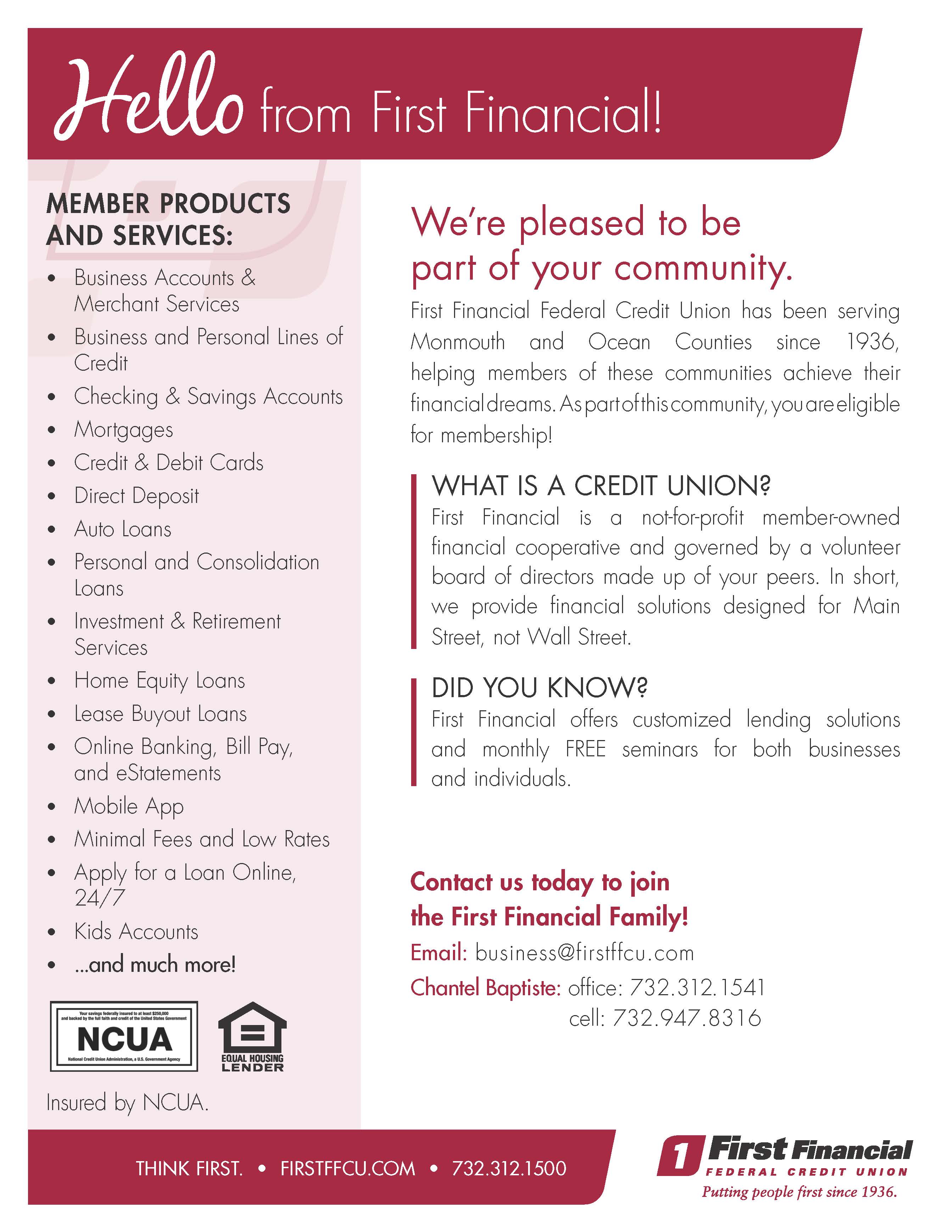 First Financial Federal Credit Union Flyer