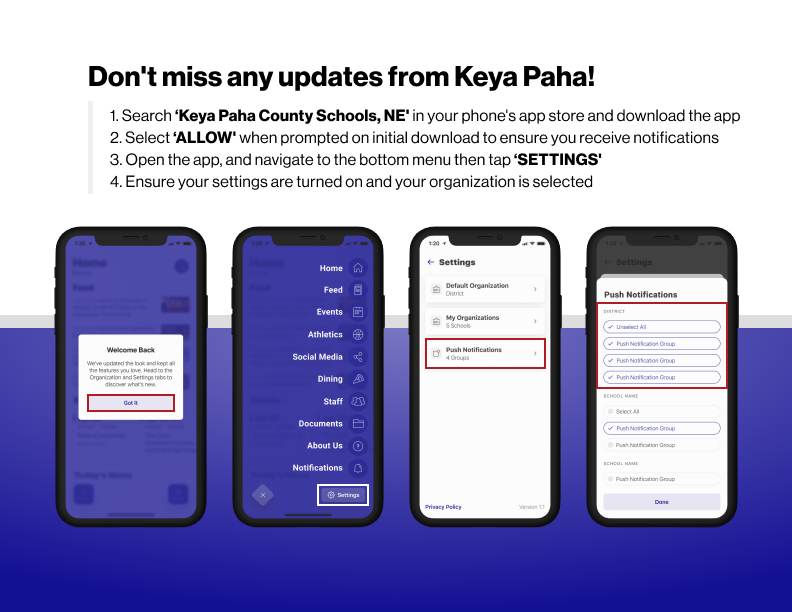 App Notifications for Keya Paha App. Download in the app store or Google Play