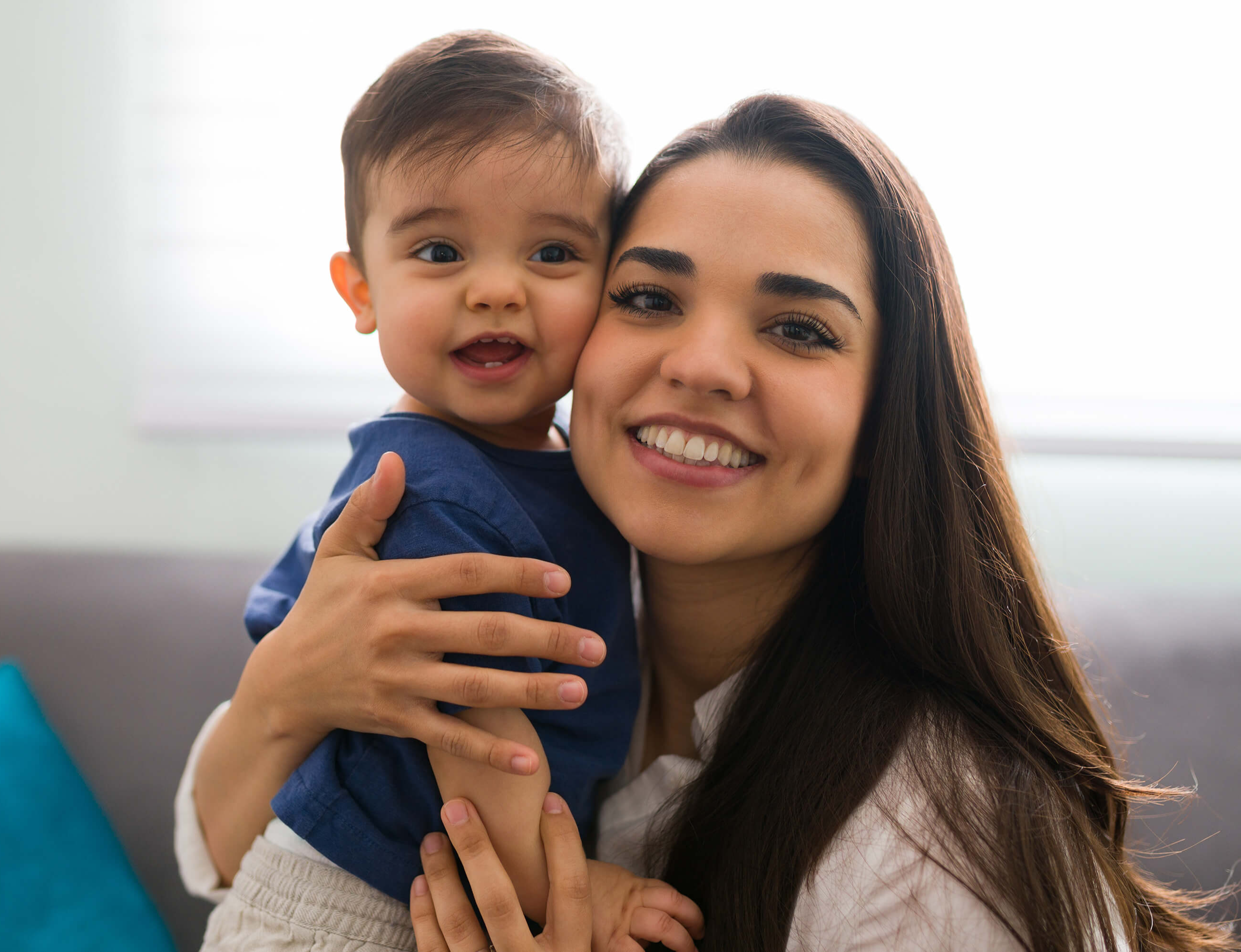 mother holding child