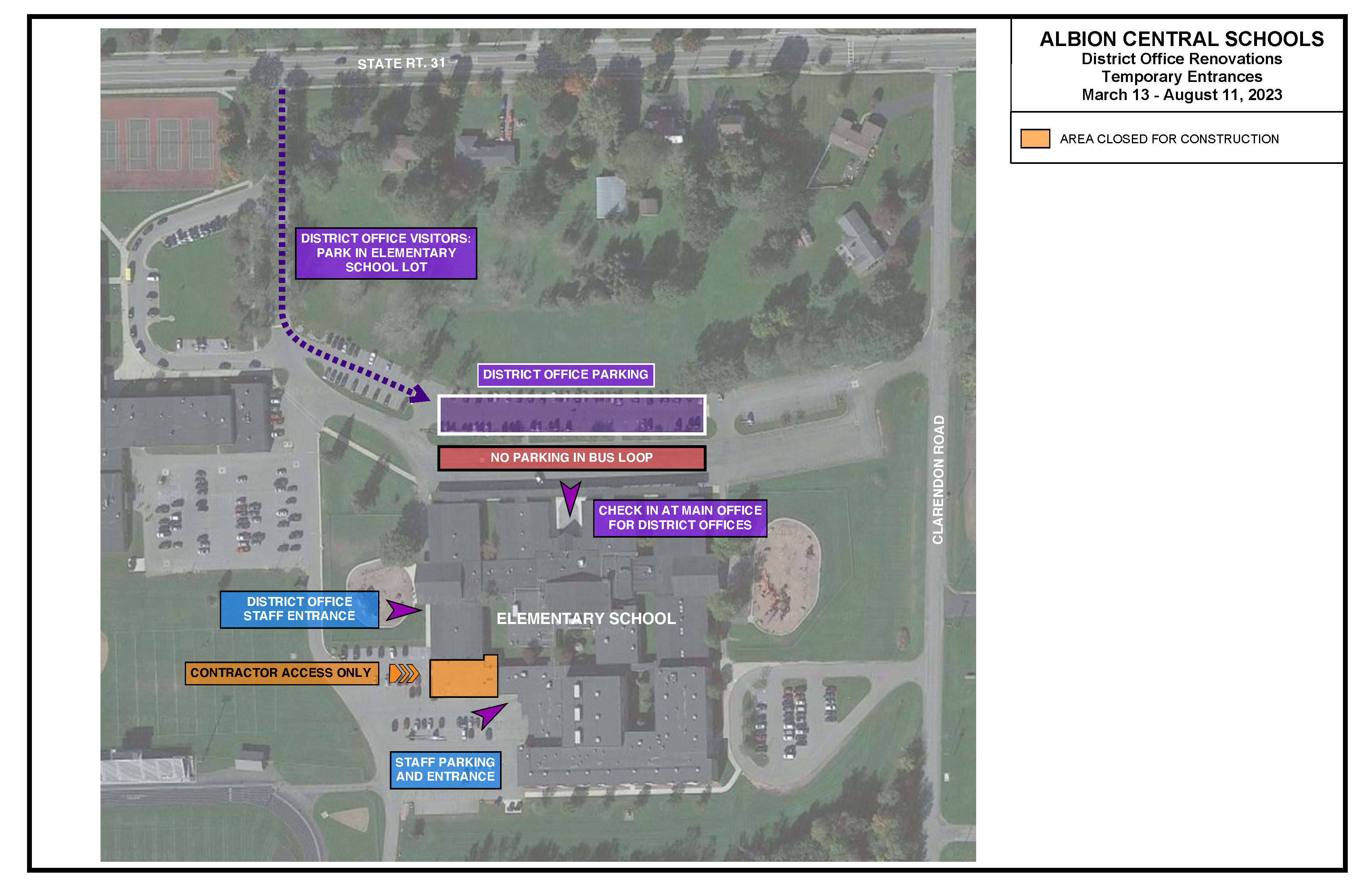 construction and parking map
