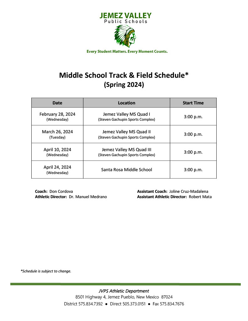 Track and Field Jemez Valley Public Schools