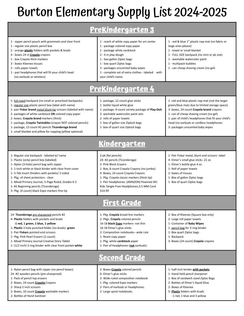 Supply List