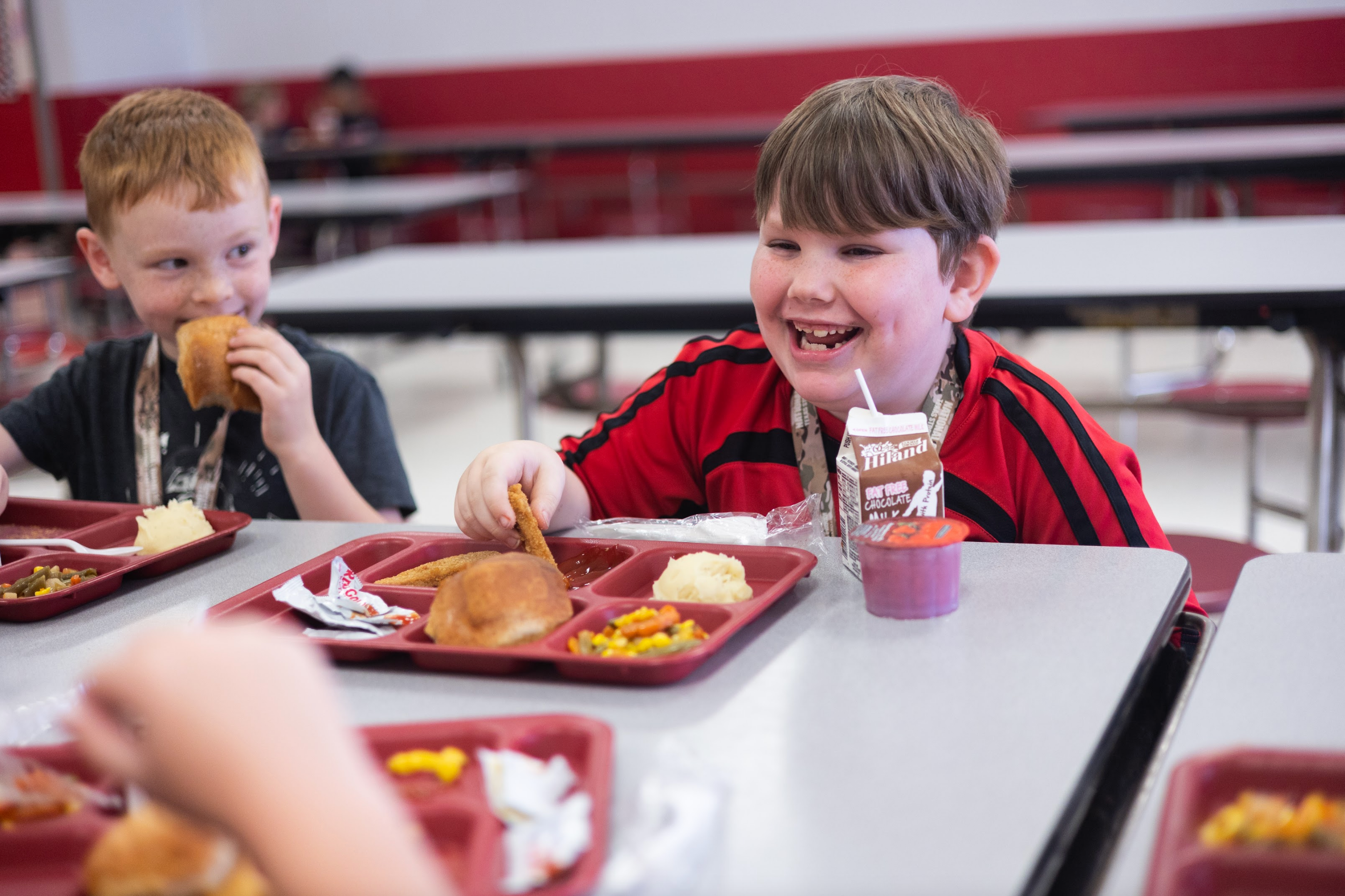 Boy eating lunch