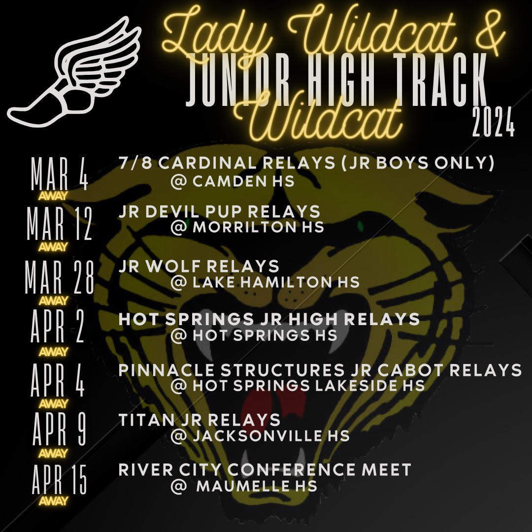 2024 Lady Wildcat/Wildcat Track JR HIGH Schedule