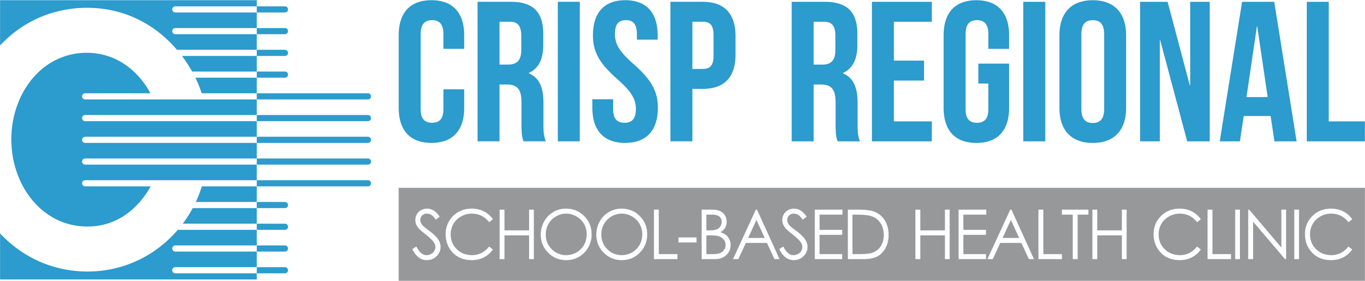 Logo with Blue C and Blue Crisp Regional and Grey School Based health clinic