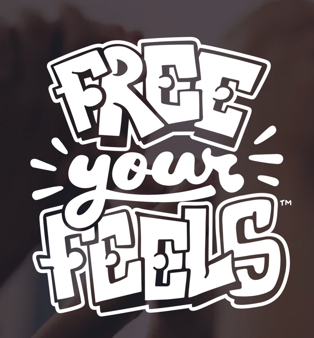 Free your feels text in black and white