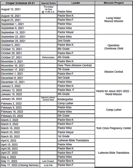 Emmanuel Faith Christmas Concert 2022 Chapel Schedule | Emmanuel-Faith Lutheran