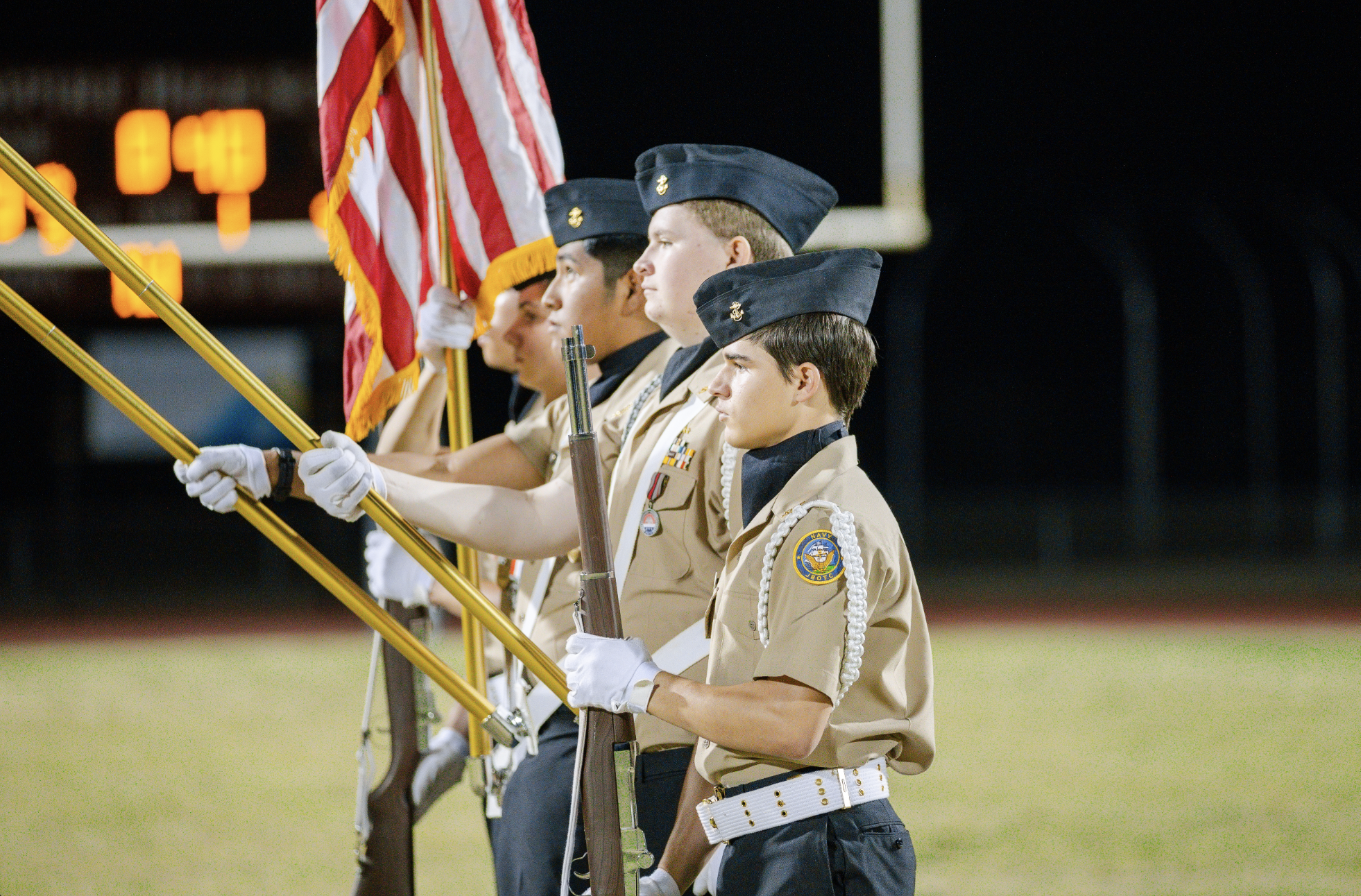 JROTC presenting the flags