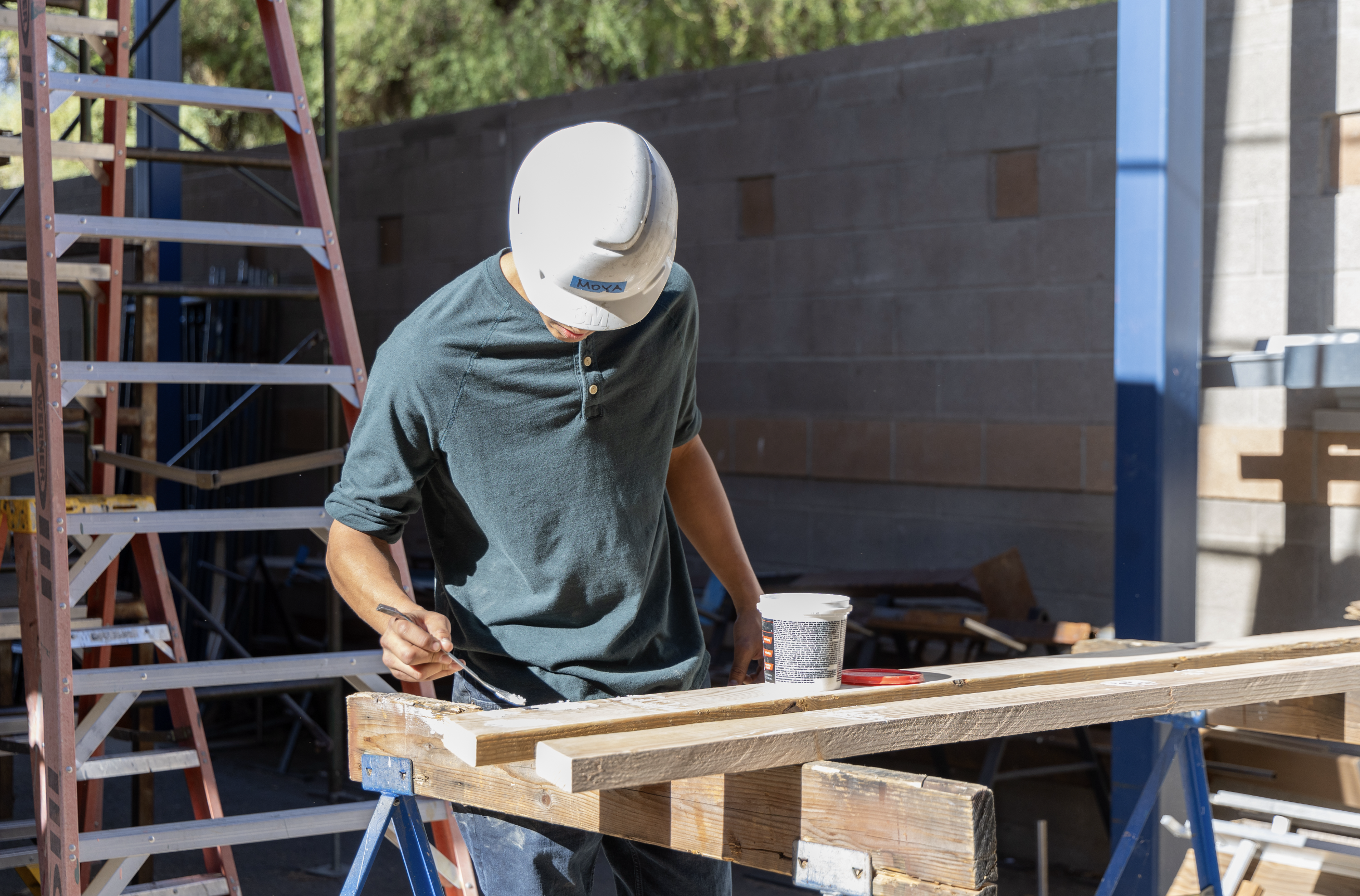 Construction Student working on Painting