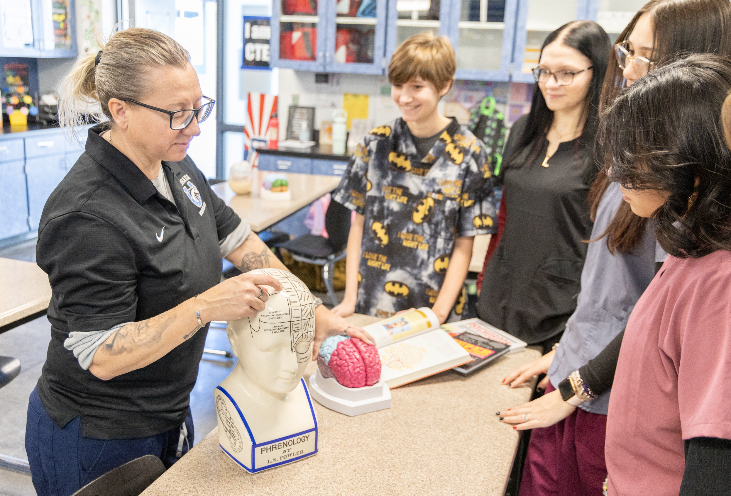 Behavioral Health Student studying the brain