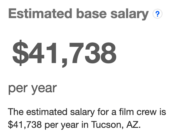 FILM CREW base salary