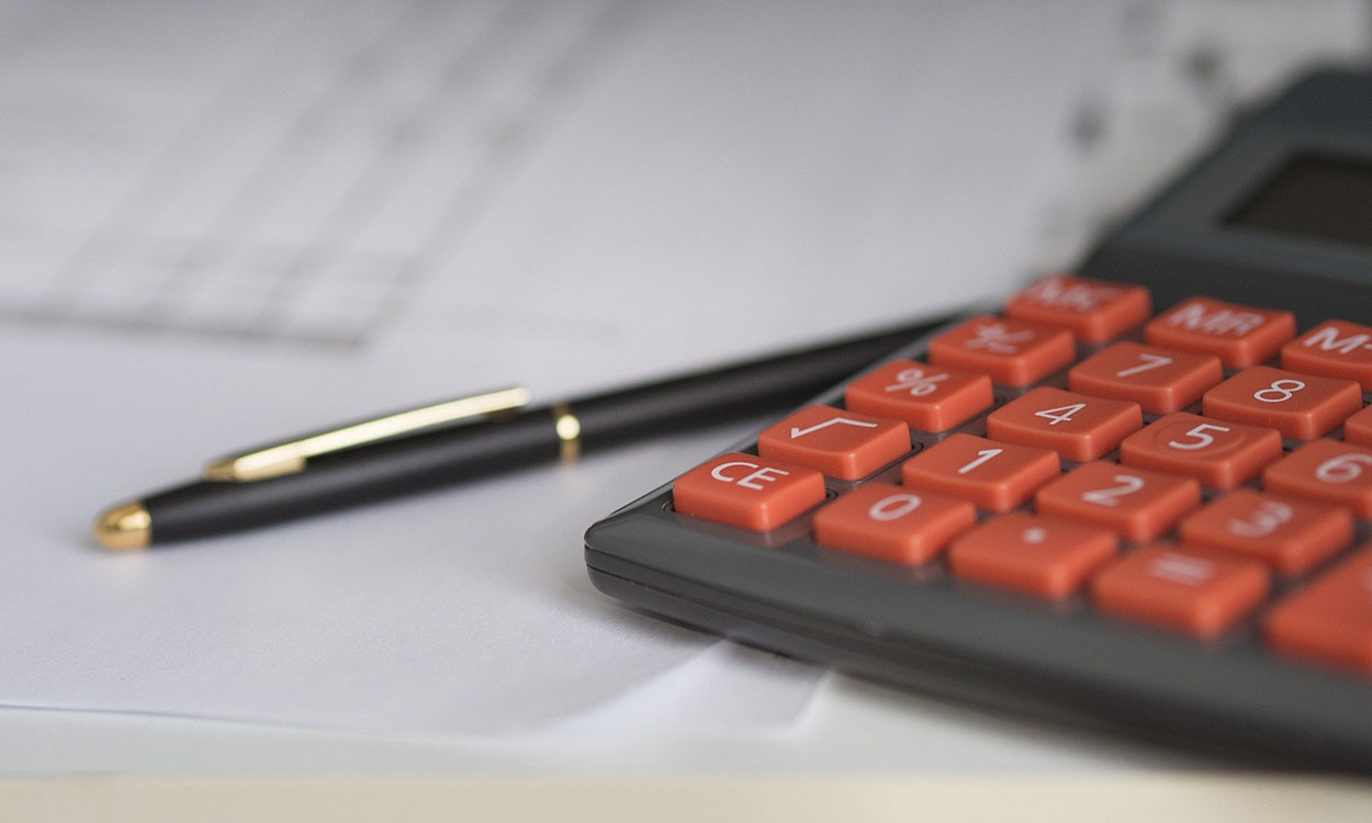 calculator on a financial ledger