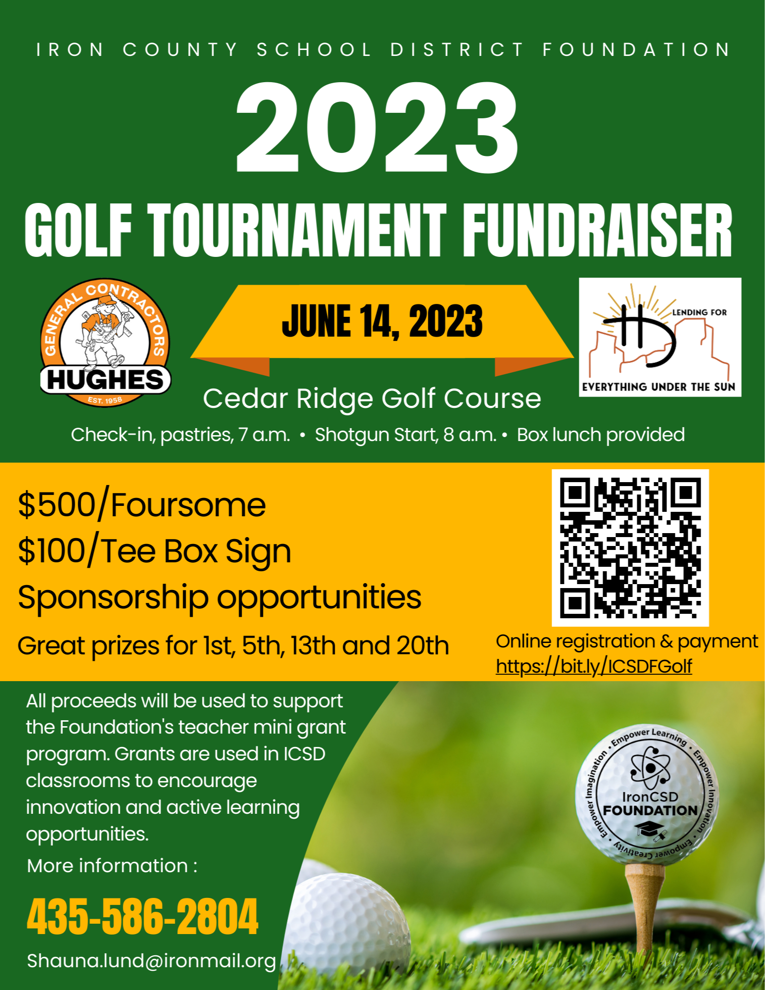 Flyer for golf tournament