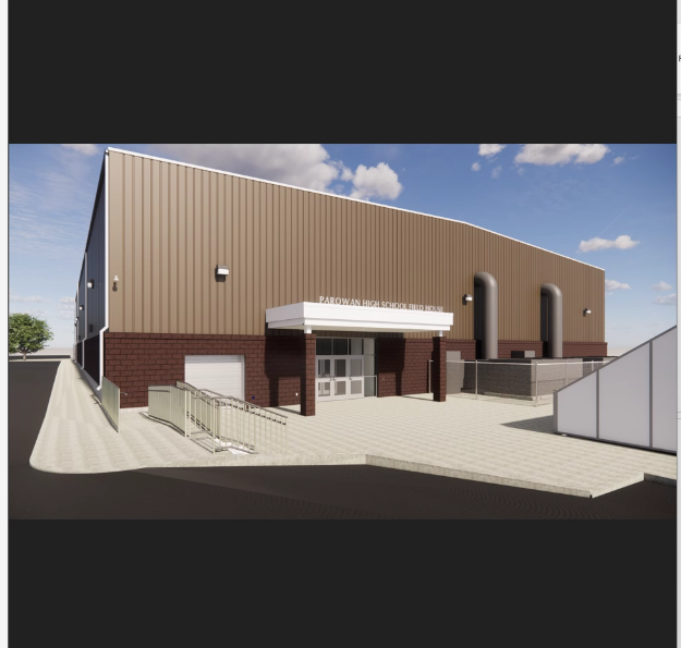 artist rendering of multipurpose building