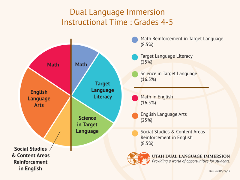Dual Language Immersion Instructional Time Grades 4-5 pie chart